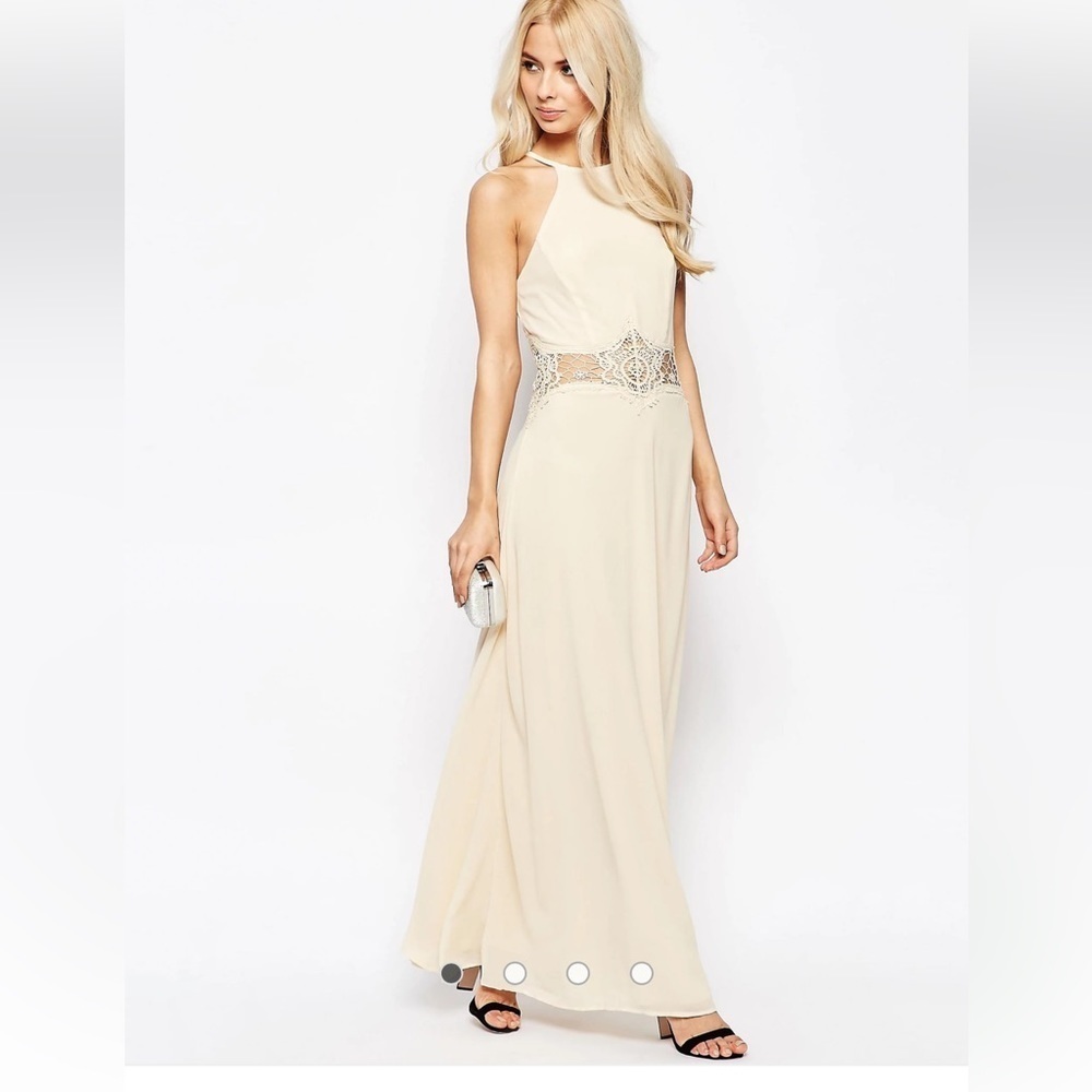 Jarlo Halterneck Maxi Dress With Crochet Detail